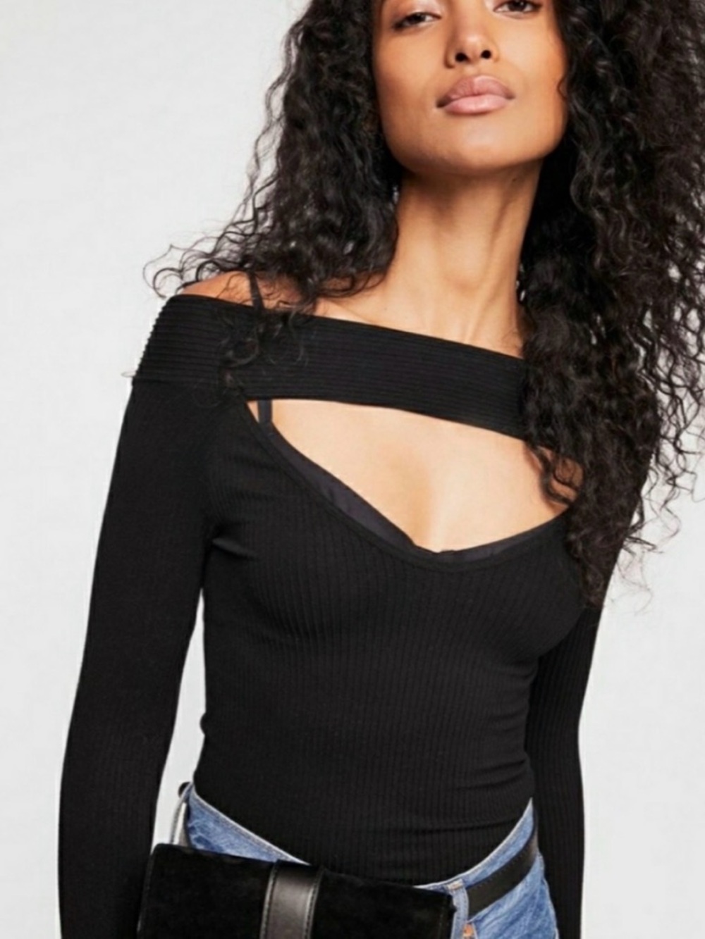 Free People Intimates Black Long Sleeve Top
